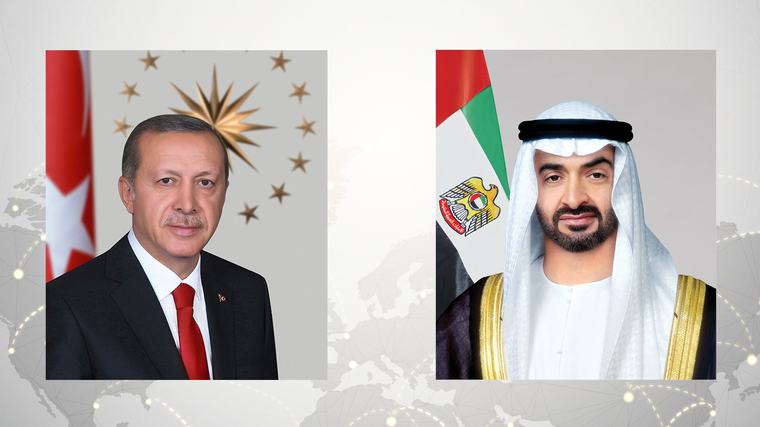 محمد بن زايد وأردوغان يبحثان علاقات البلدين والتطورات الإقليمية