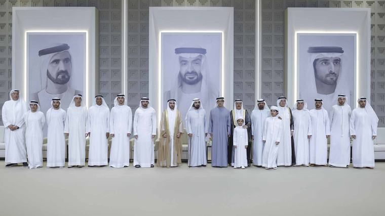 محمد بن راشد ومنصور بن زايد وحمدان بن محمد يحضرون أفراح المنصوري