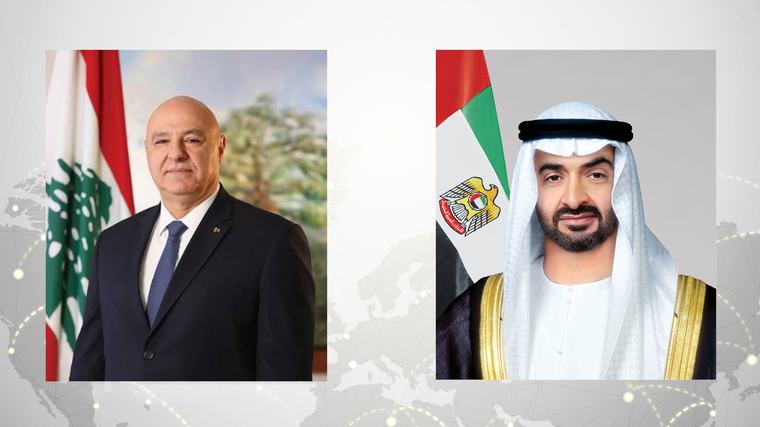 رئيس الدولة يتلقى اتصالاً هاتفياً من الرئيس اللبناني